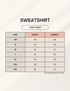 Silence Sweatshirt size chart