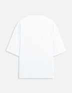 Kaavo Dissonance Bloom terry oversized tee in White, back view