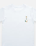 Little Kaavo kids crew tee in White, front with pocket print